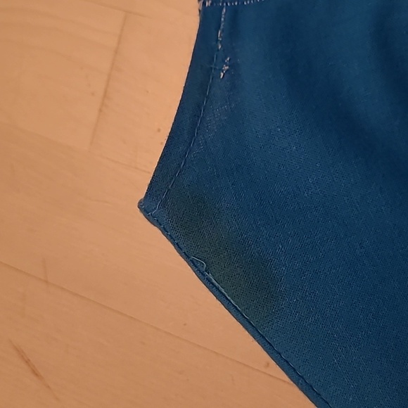 VTG 1980s SASSA Bold Bright Blue Gemstone Westernwear Fringe Dress with Pockets - Picture 16 of 17